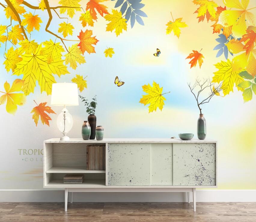 3D Colored Leaves 1120 Wall Murals Wallpaper AJ Wallpaper 2
