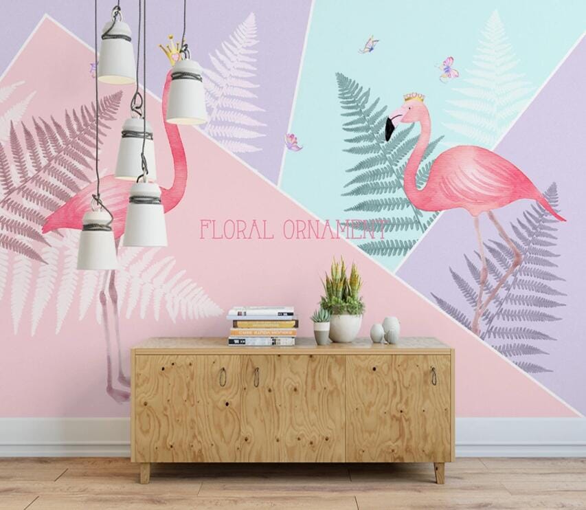3D Pink Flamingo 2178 Wall Murals Wallpaper AJ Wallpaper 2