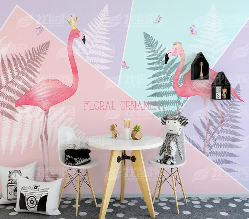 3D Pink Flamingo 900 Wall Murals Wallpaper AJ Wallpaper 2
