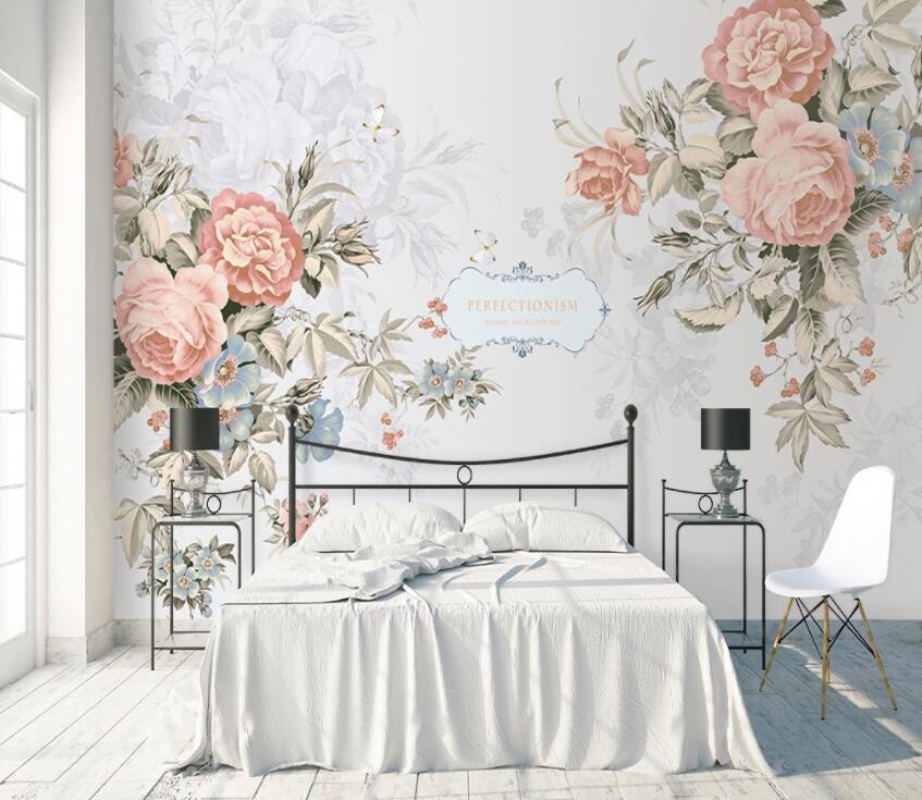 3D Pink Rose 897 Wall Murals Wallpaper AJ Wallpaper 2