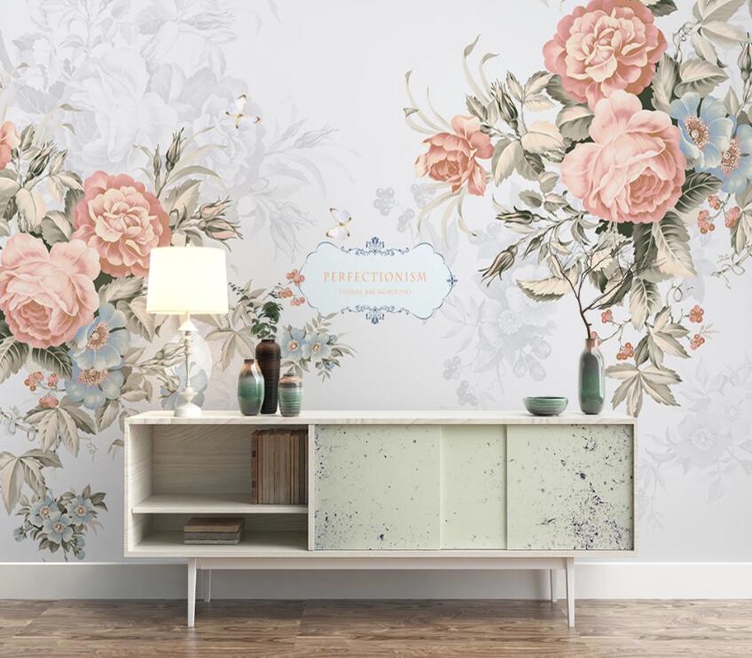 3D Pink Rose 897 Wall Murals Wallpaper AJ Wallpaper 2