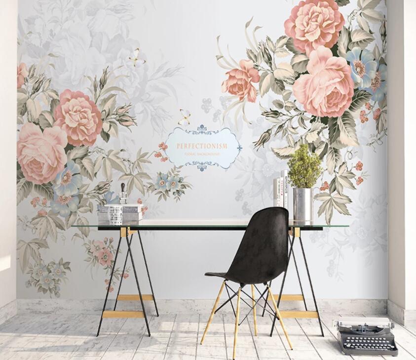 3D Pink Rose 897 Wall Murals Wallpaper AJ Wallpaper 2