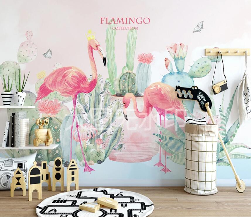 3D Pink Flamingo 896 Wall Murals Wallpaper AJ Wallpaper 2