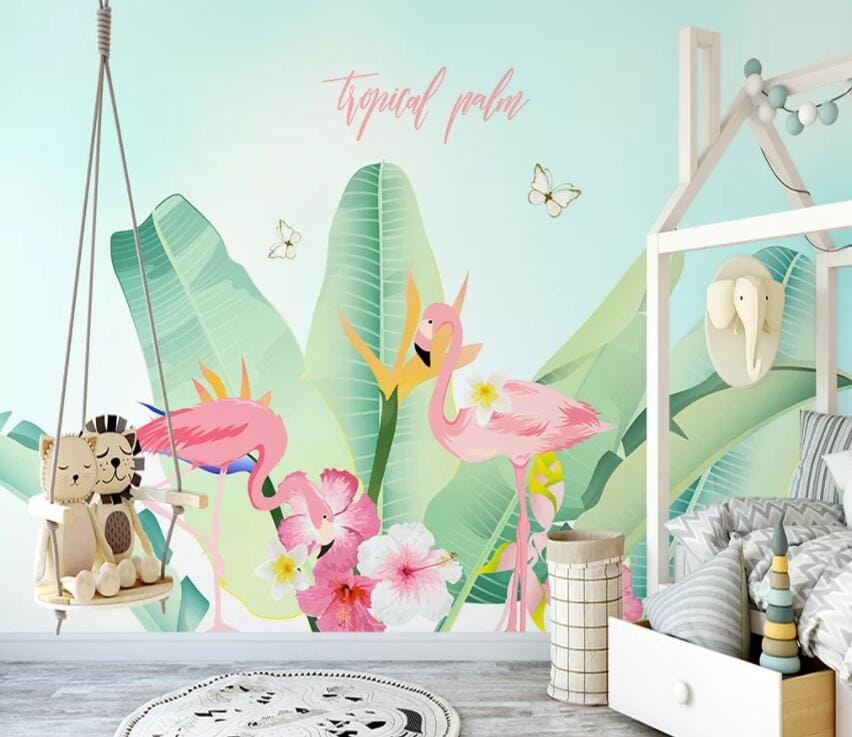 3D Pink Flamingo 2163 Wall Murals Wallpaper AJ Wallpaper 2