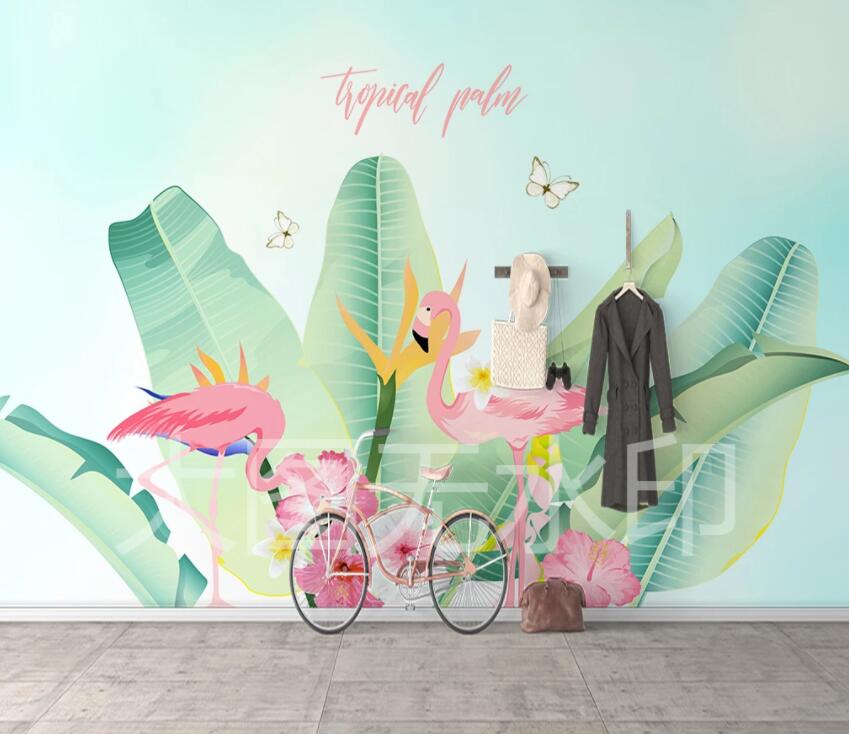 3D Pink Flamingo 884 Wall Murals Wallpaper AJ Wallpaper 2