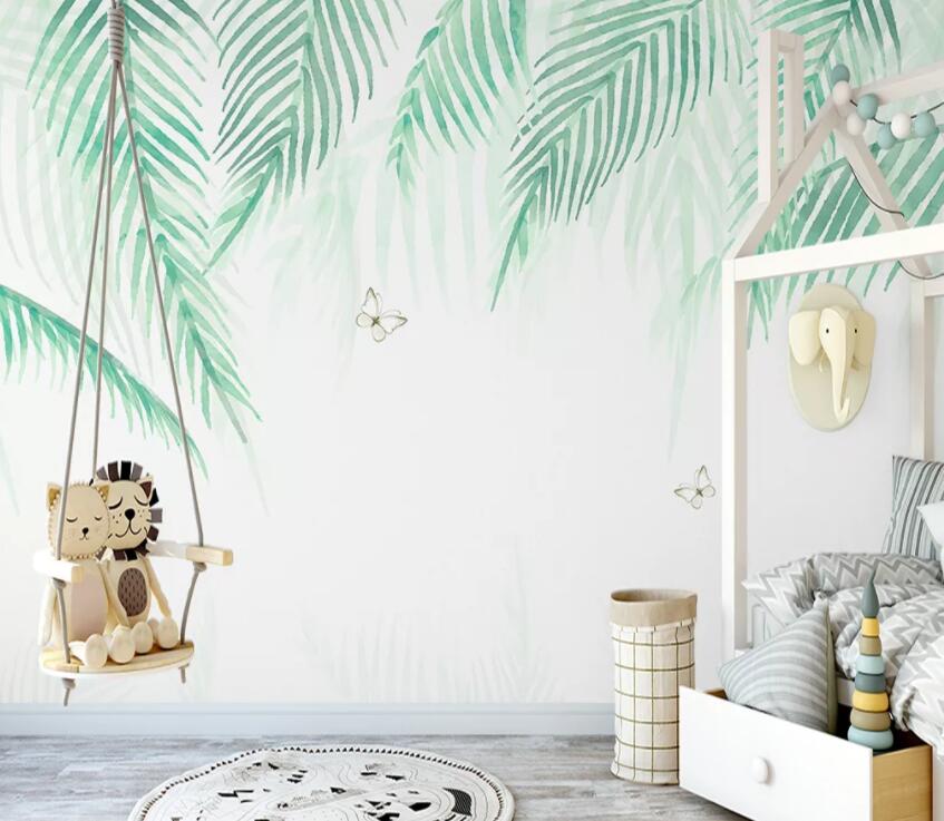 3D Green Leaf 883 Wall Murals Wallpaper AJ Wallpaper 2