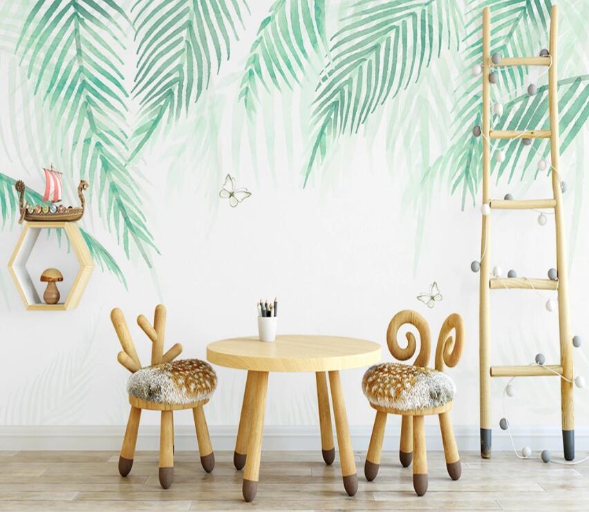 3D Green Leaf 883 Wall Murals Wallpaper AJ Wallpaper 2