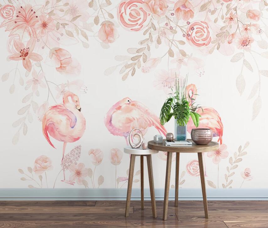 3D Pink Flamingo 876 Wall Murals Wallpaper AJ Wallpaper 2