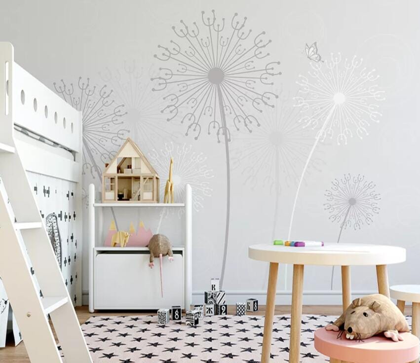 3D White Dandelion 2153 Wall Murals Wallpaper AJ Wallpaper 2