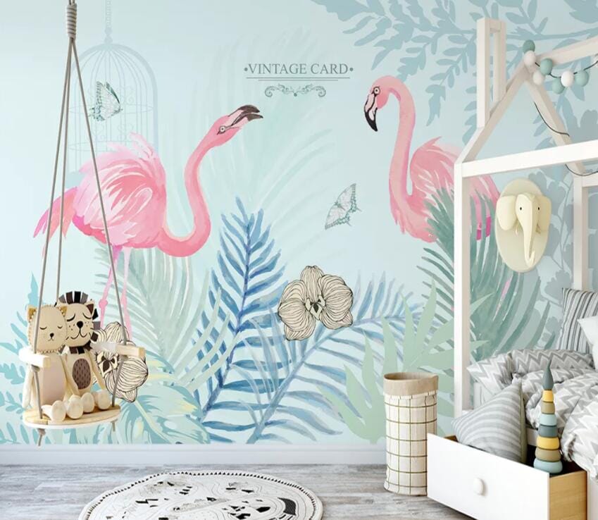 3D Pink Flamingo 2151 Wall Murals Wallpaper AJ Wallpaper 2