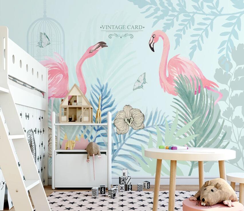 3D Pink Flamingo 872 Wall Murals Wallpaper AJ Wallpaper 2