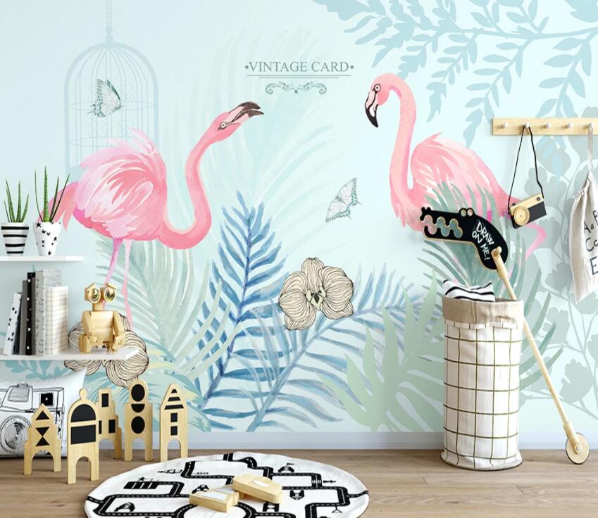 3D Pink Flamingo 872 Wall Murals Wallpaper AJ Wallpaper 2