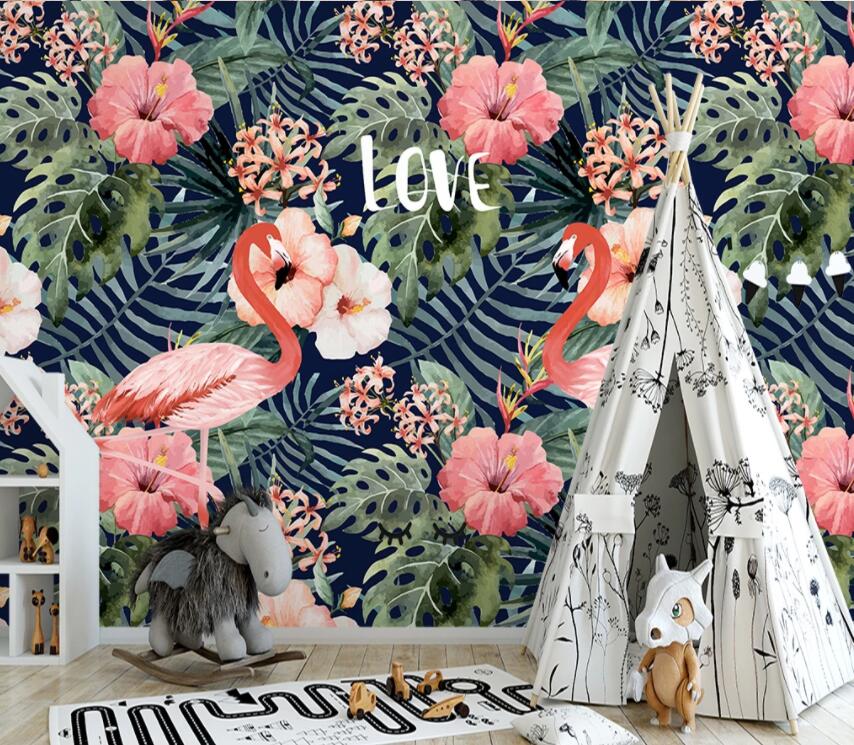 3D Pink Flamingo 869 Wall Murals Wallpaper AJ Wallpaper 2