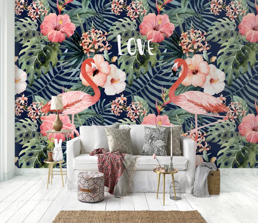 3D Pink Flamingo 869 Wall Murals Wallpaper AJ Wallpaper 2