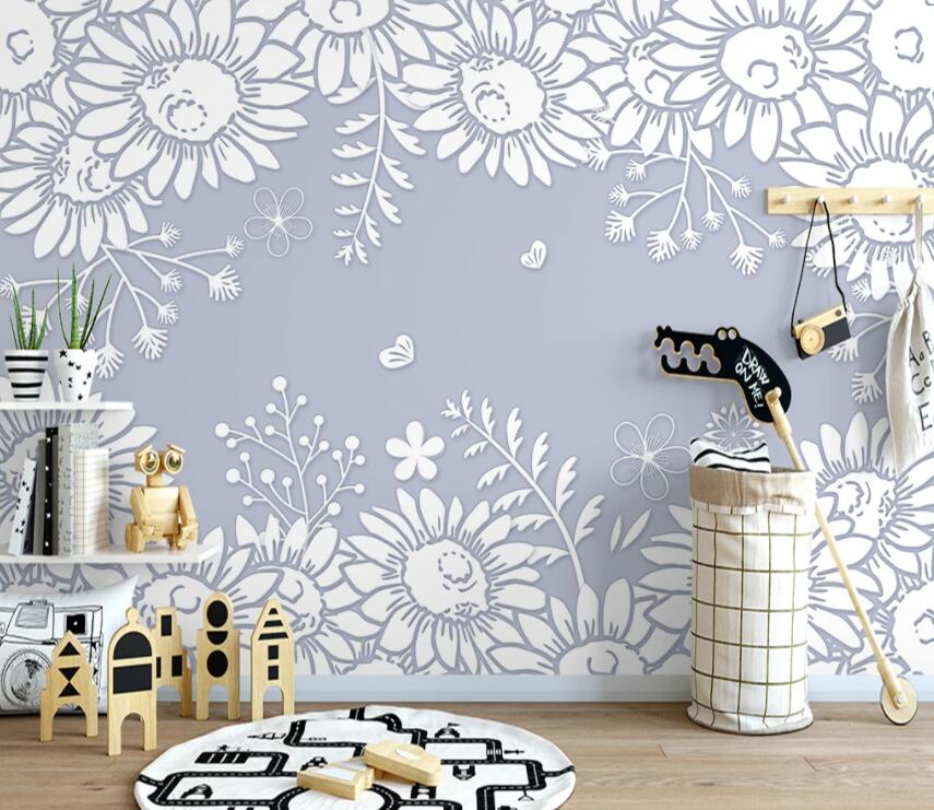 3D Cute Flowers 859 Wall Murals Wallpaper AJ Wallpaper 2