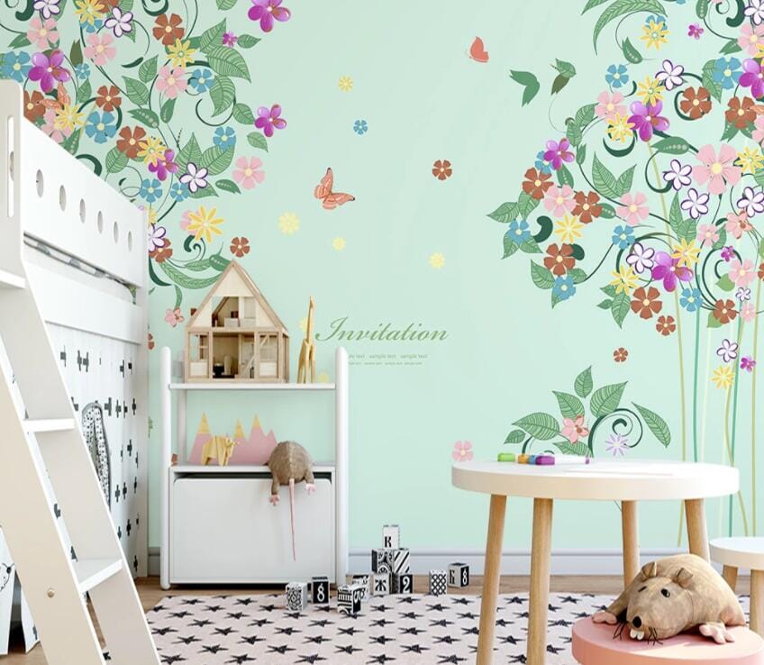 3D Flower Bird 2140 Wall Murals Wallpaper AJ Wallpaper 2