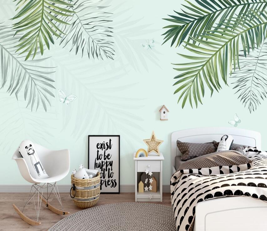 3D Green Leaf 847 Wall Murals Wallpaper AJ Wallpaper 2