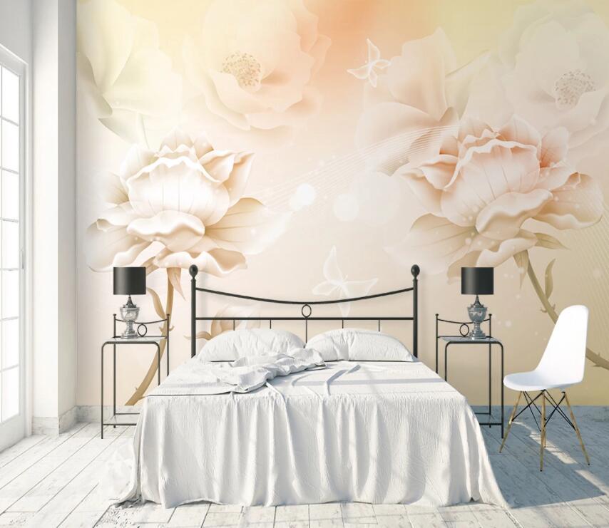 3D Blue Flowers 834 Wall Murals Wallpaper AJ Wallpaper 2