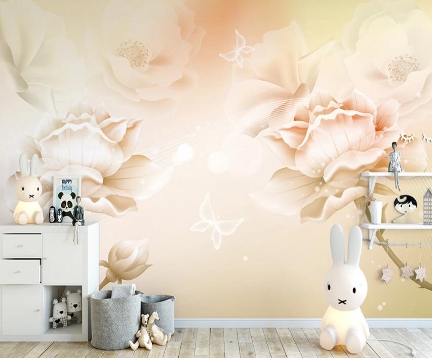 3D Blue Flowers 834 Wall Murals Wallpaper AJ Wallpaper 2