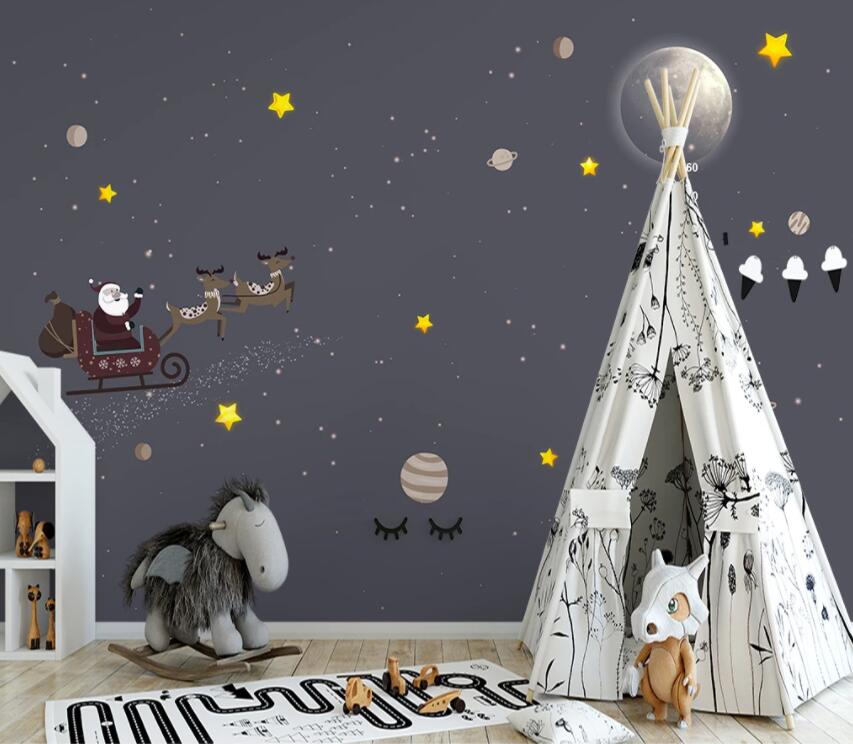 3D Moon Stars 819 Wall Murals Wallpaper AJ Wallpaper 2