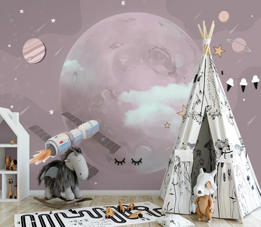 3D Moon 818 Wall Murals Wallpaper AJ Wallpaper 2