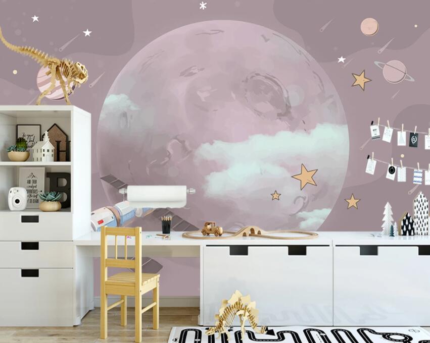 3D Moon 818 Wall Murals Wallpaper AJ Wallpaper 2