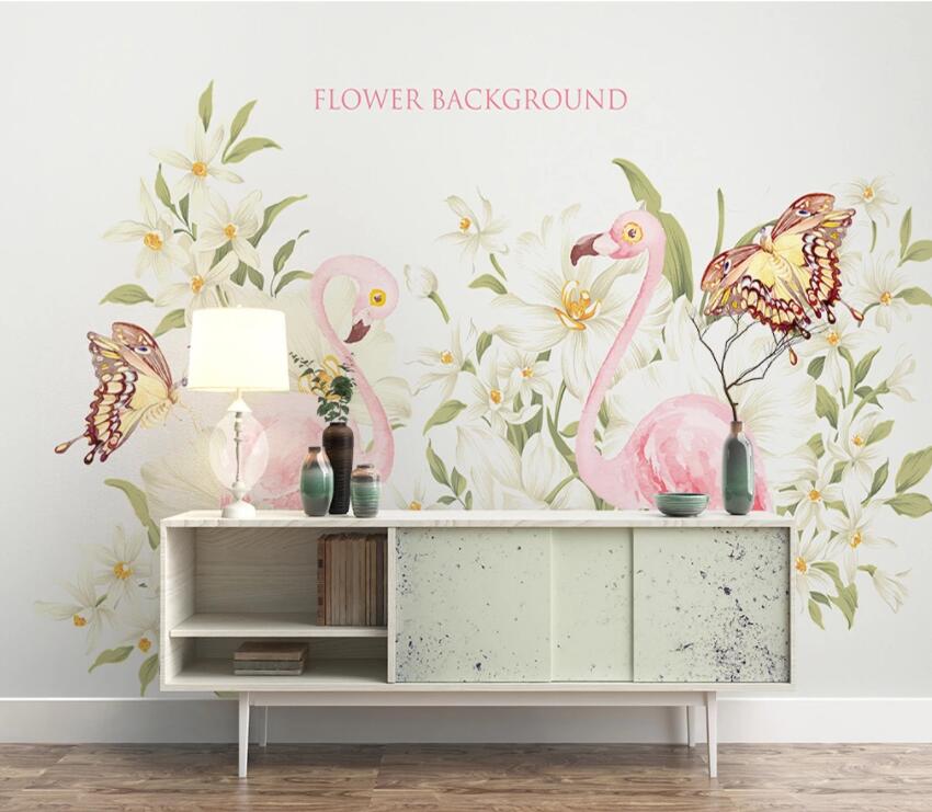 3D Pink Flamingo 804 Wall Murals Wallpaper AJ Wallpaper 2