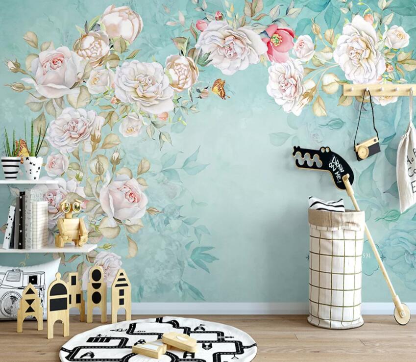3D Colored Flowers 801 Wall Murals Wallpaper AJ Wallpaper 2