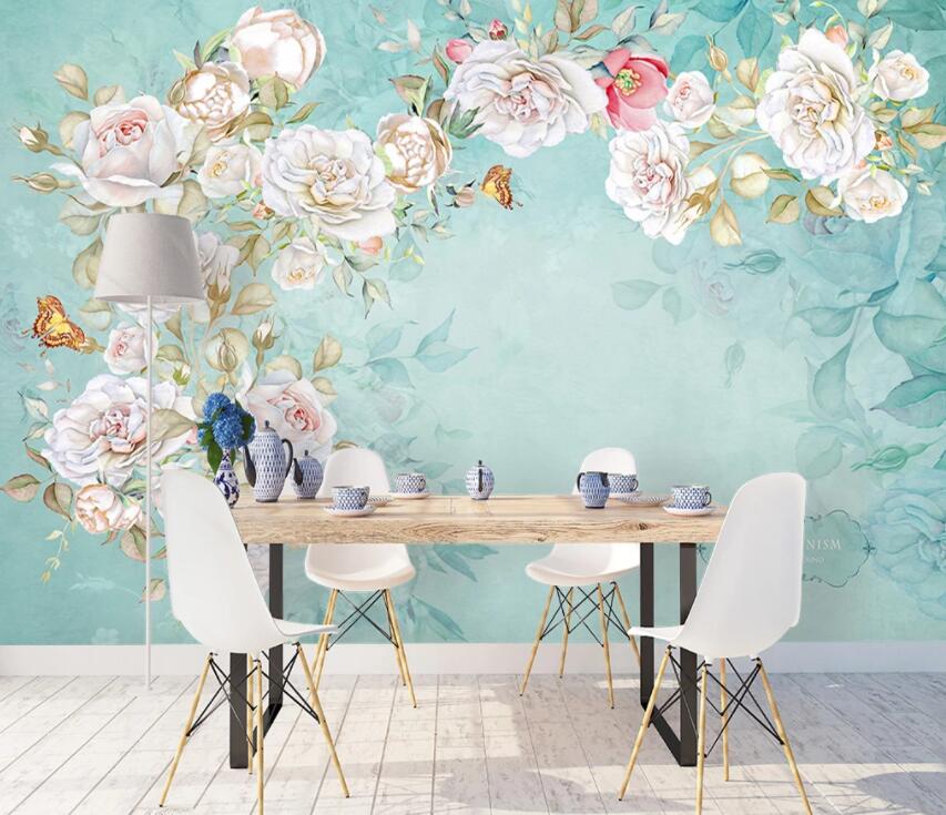 3D Colored Flowers 801 Wall Murals Wallpaper AJ Wallpaper 2