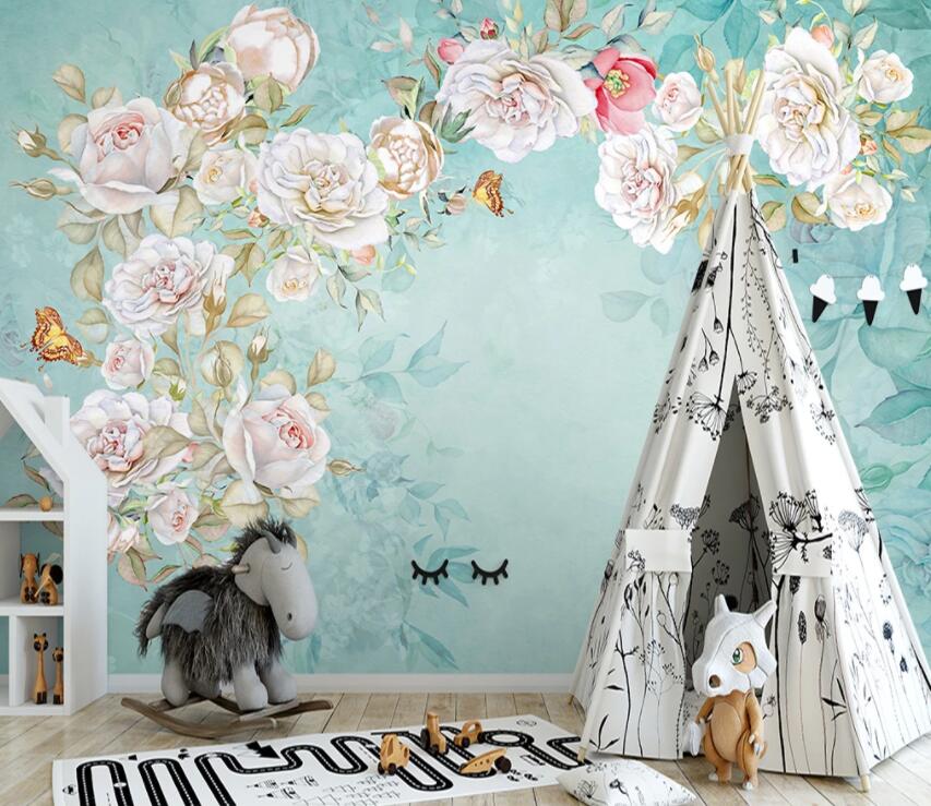 3D Colored Flowers 801 Wall Murals Wallpaper AJ Wallpaper 2