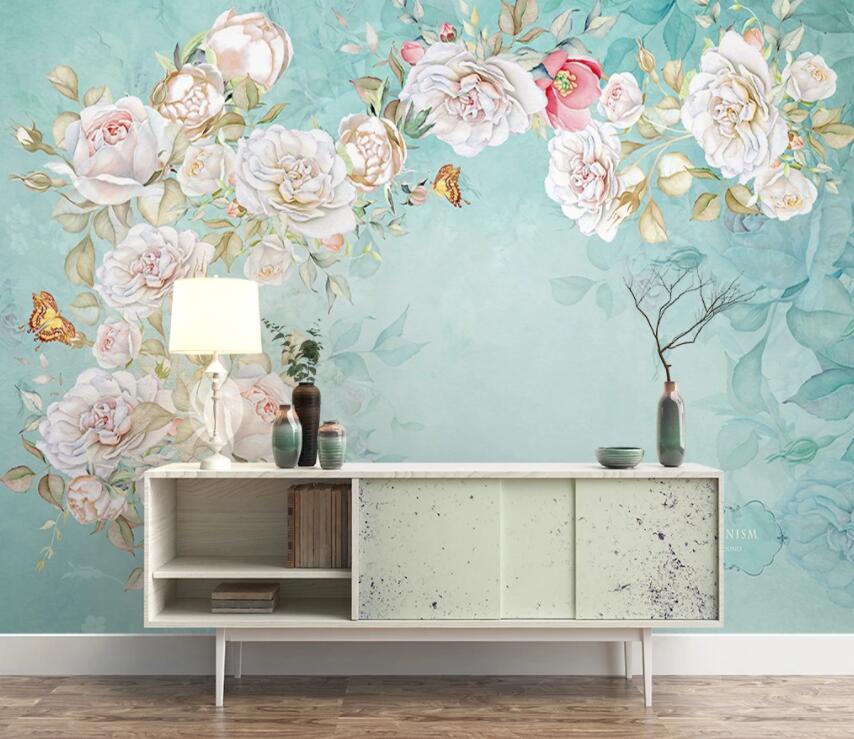 3D Colored Flowers 801 Wall Murals Wallpaper AJ Wallpaper 2
