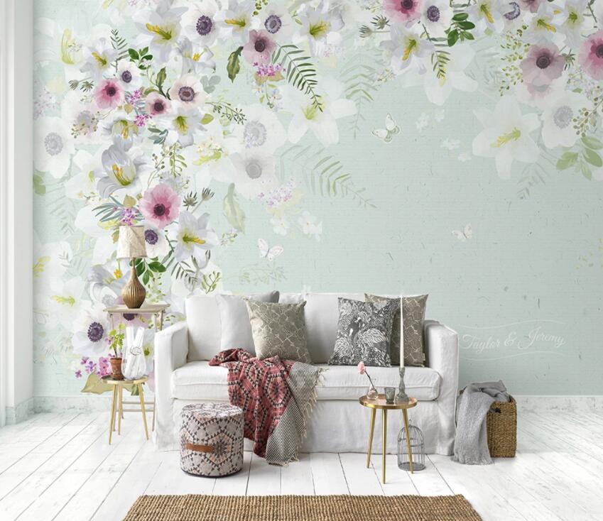 3D Colored Flowers 793 Wall Murals Wallpaper AJ Wallpaper 2