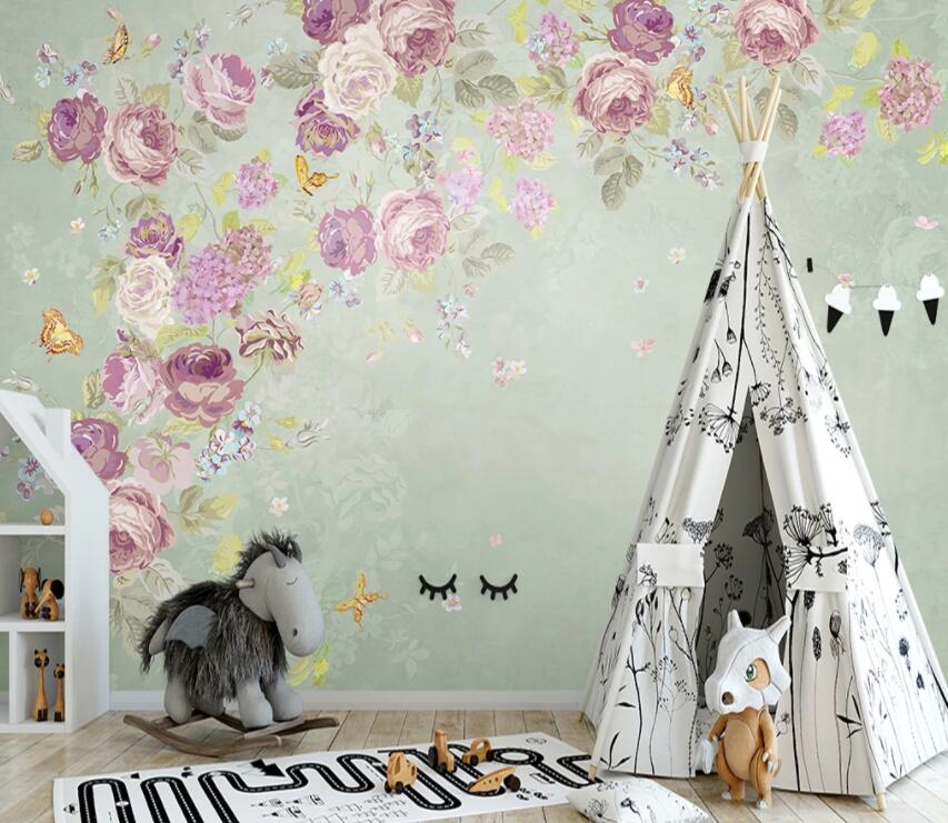 3D Colored Flowers 792 Wall Murals Wallpaper AJ Wallpaper 2