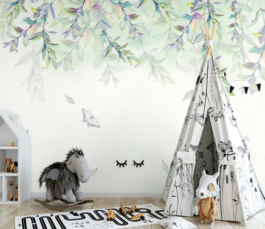 3D Green Leaf 787 Wall Murals Wallpaper AJ Wallpaper 2