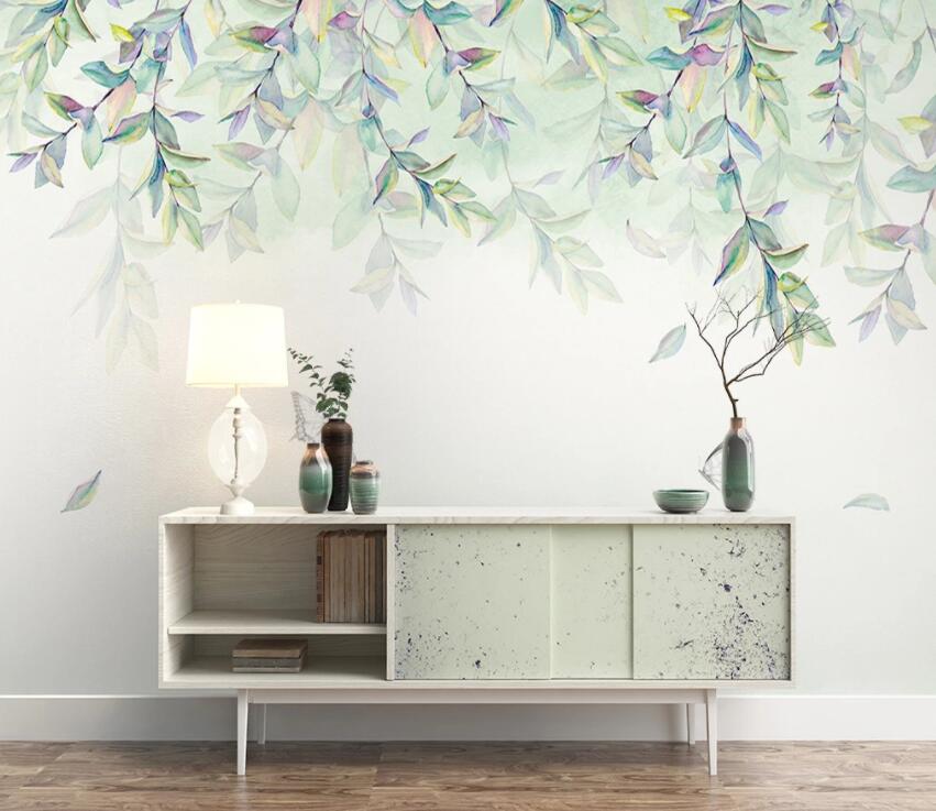 3D Green Leaf 787 Wall Murals Wallpaper AJ Wallpaper 2