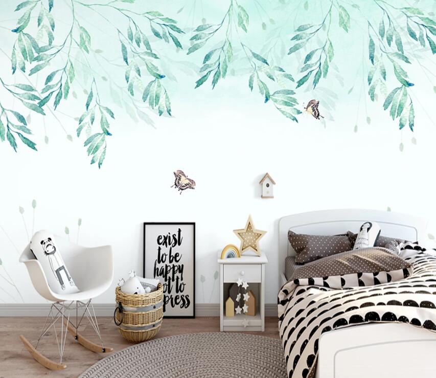 3D Green Leaf 785 Wall Murals Wallpaper AJ Wallpaper 2