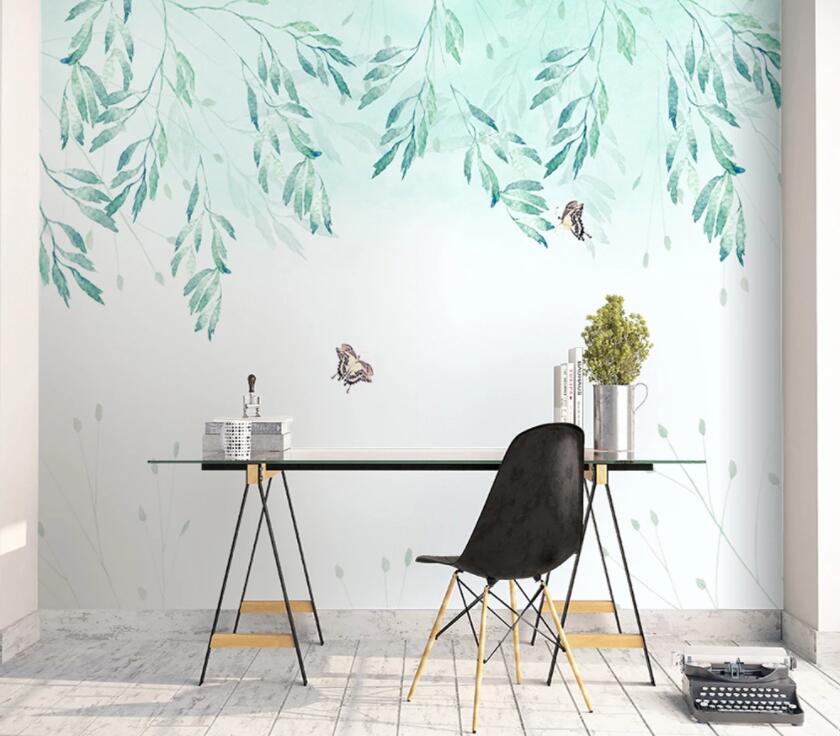 3D Green Leaf 785 Wall Murals Wallpaper AJ Wallpaper 2