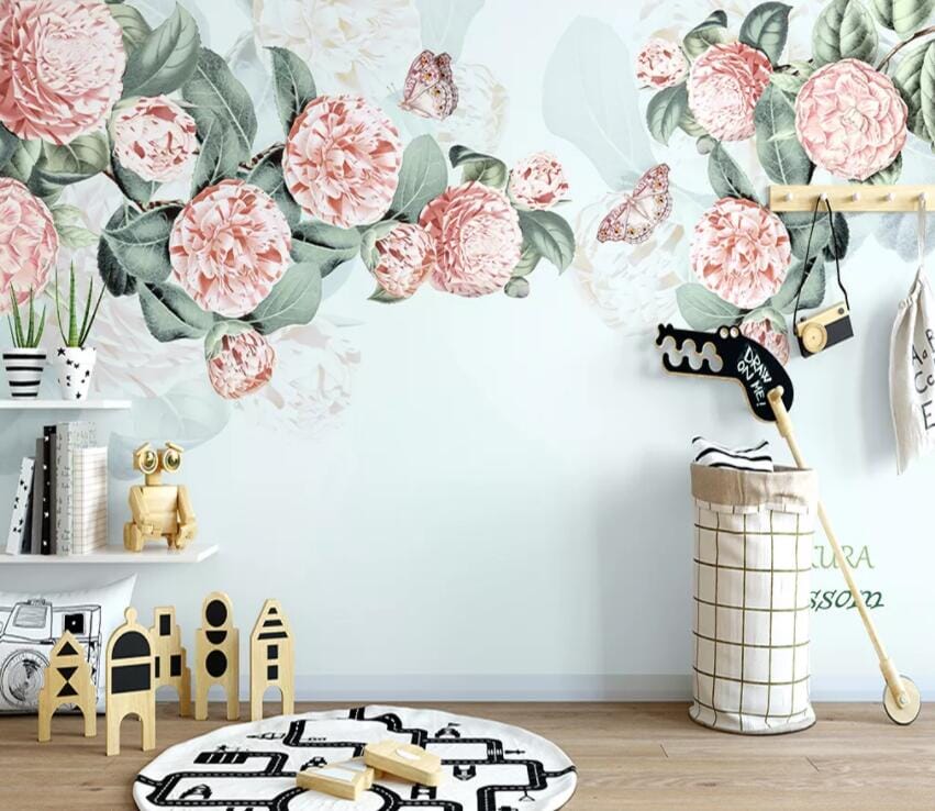 3D Pink Rose 2183 Wall Murals Wallpaper AJ Wallpaper 2