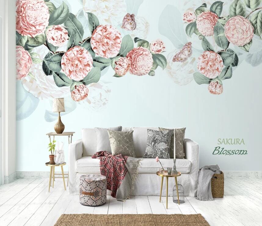 3D Pink Rose 2183 Wall Murals Wallpaper AJ Wallpaper 2