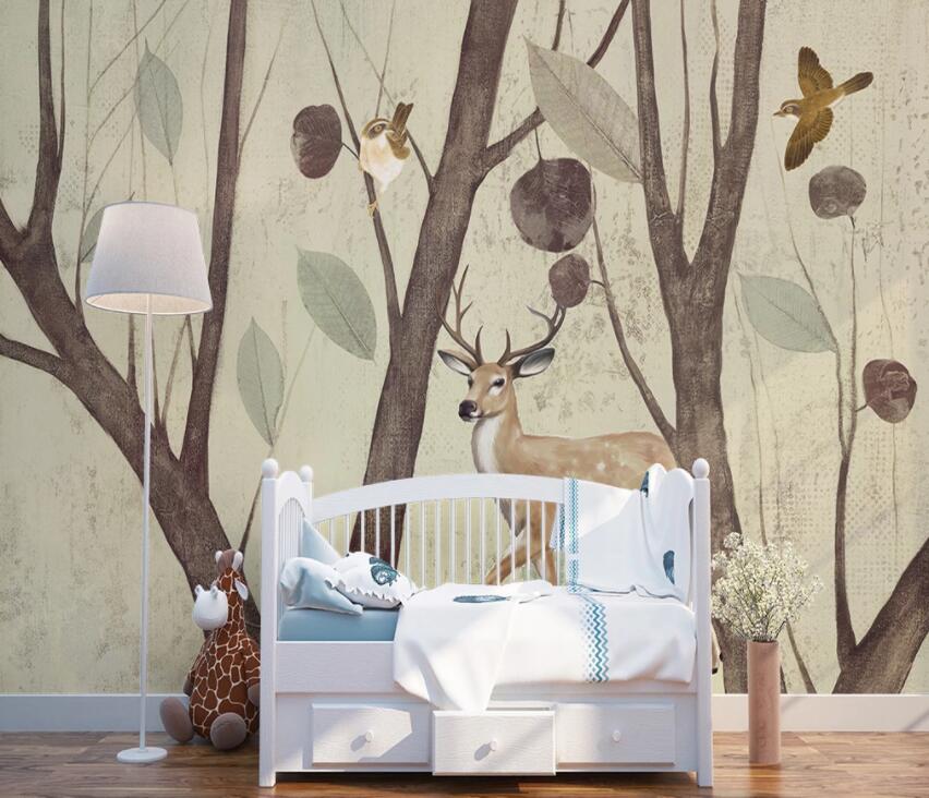 3D Woods Deer 773 Wall Murals Wallpaper AJ Wallpaper 2