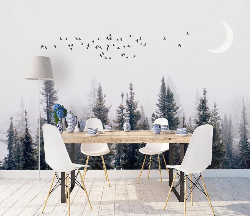 3D Moon Forest 772 Wall Murals Wallpaper AJ Wallpaper 2