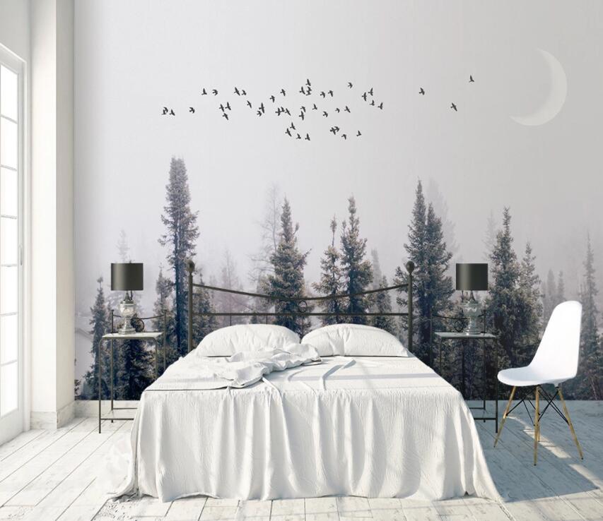 3D Moon Forest 772 Wall Murals Wallpaper AJ Wallpaper 2