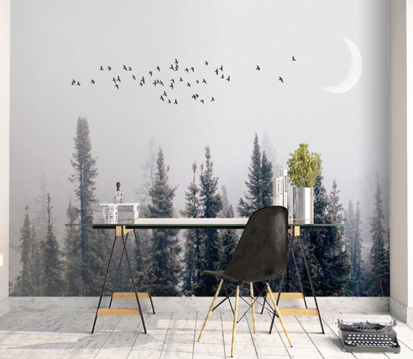 3D Moon Forest 772 Wall Murals Wallpaper AJ Wallpaper 2