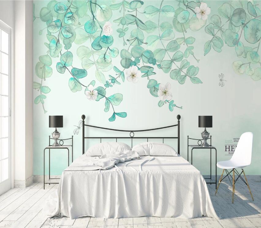 3D Green Leaf 769 Wall Murals Wallpaper AJ Wallpaper 2