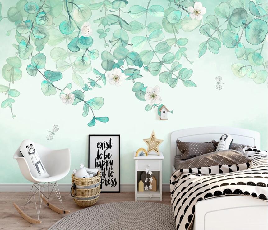 3D Green Leaf 769 Wall Murals Wallpaper AJ Wallpaper 2