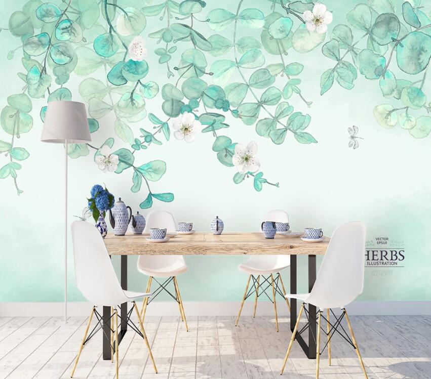3D Green Leaf 769 Wall Murals Wallpaper AJ Wallpaper 2