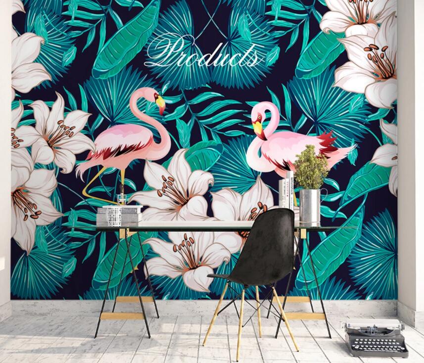 3D Pink Flamingo 768 Wall Murals Wallpaper AJ Wallpaper 2
