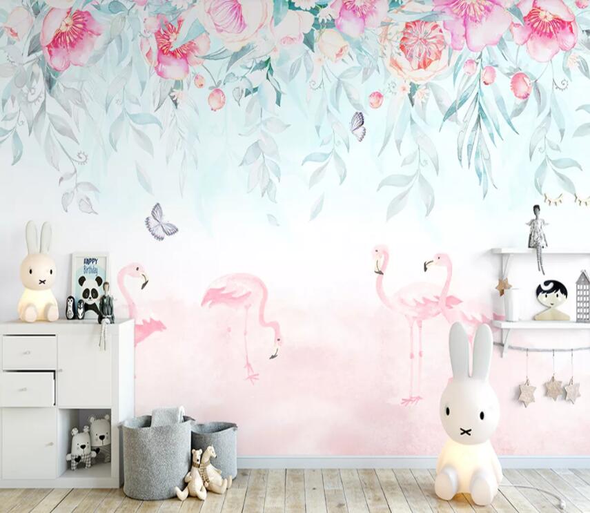 3D Flower Flamingo 764 Wall Murals Wallpaper AJ Wallpaper 2
