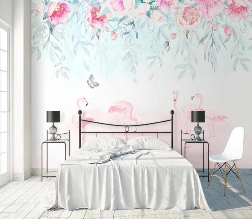 3D Pink Flamingo 2167 Wall Murals Wallpaper AJ Wallpaper 2