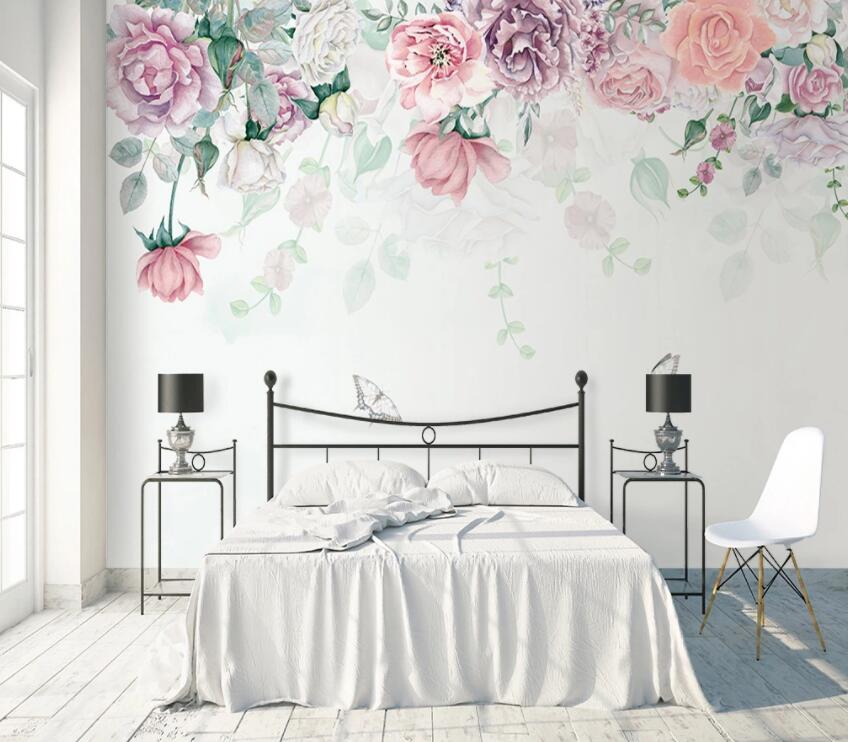 3D Colored Flowers 762 Wall Murals Wallpaper AJ Wallpaper 2